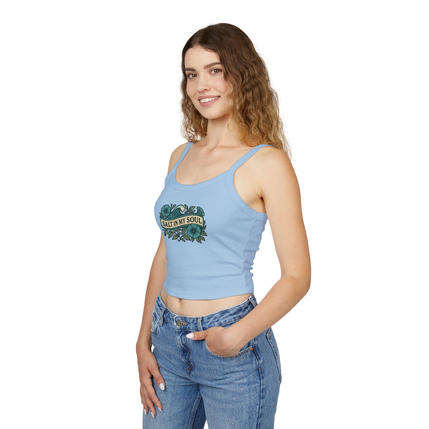 Salt in My Soul Women's Spaghetti Strap Tank Top | Summer Vibes, Beachwear, Gift for Her, Vacation Top, Casual Wear