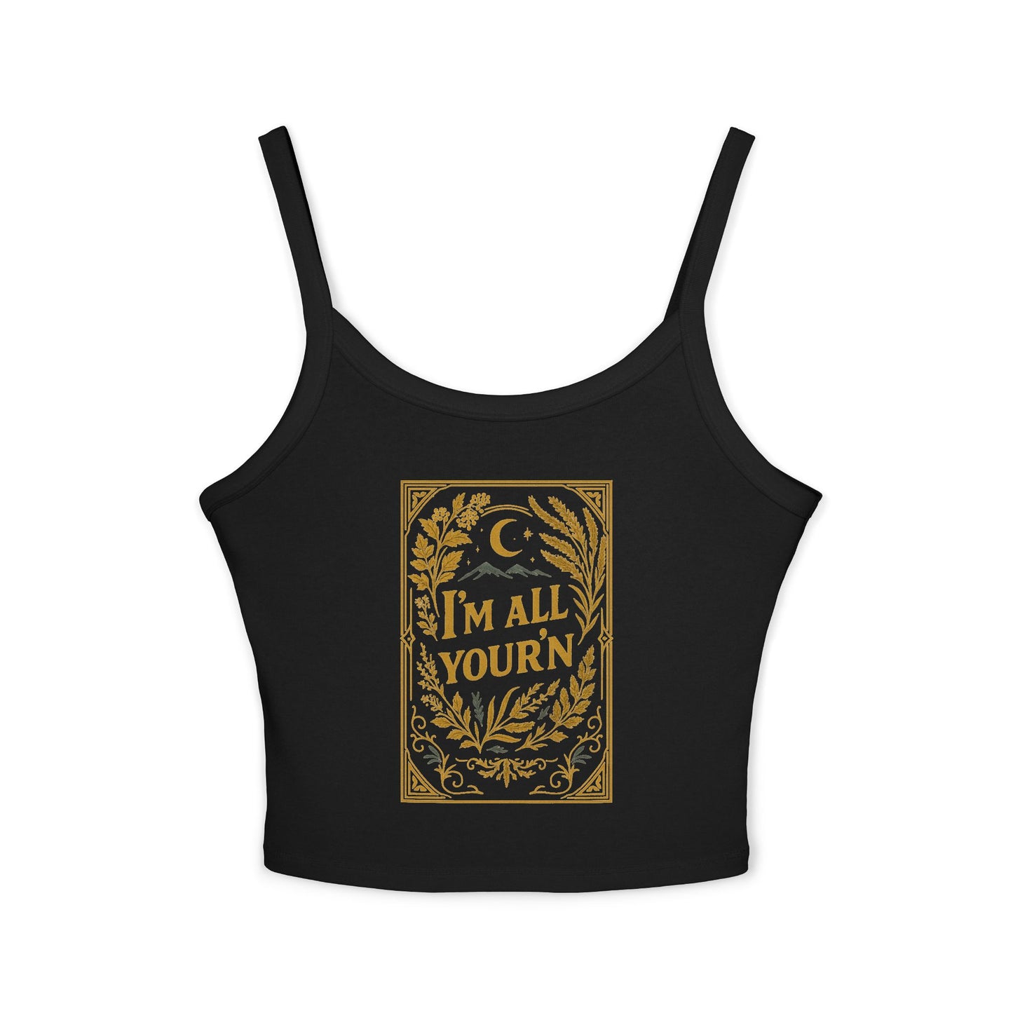 Cropped Tank Top, I'm all your'n, Spaghetti Strap Shirt, Summer Concert Outfit, Music Festival