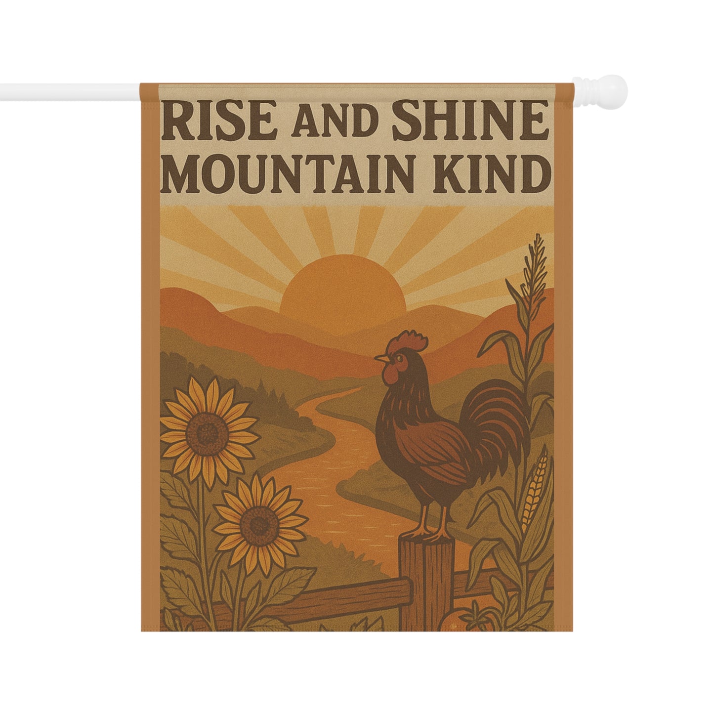 Farnhouse Garden Banner - Rise and Shine, Farmhouse Decor, Outdoor Flag, Garden Stake, Home & Garden Gift, Country Style