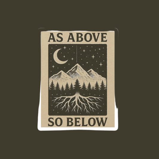 Nature-Inspired Transparent Outdoor Stickers, Die-Cut Adventure Decor, Perfect for Laptop, Water Bottle, Car, Travel, Gift Idea, As Above So