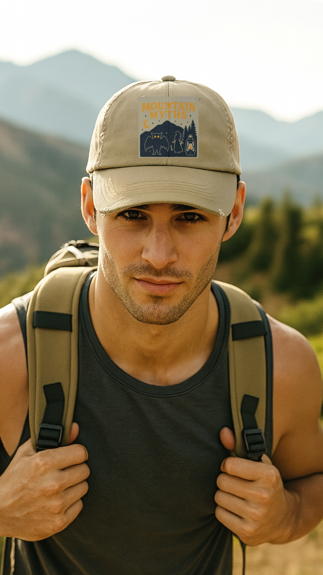 Vintage Appalachian Mountain Myths Distressed Cap, Baseball Hat, Unisex Gift, Outdoor Adventure Headwear, Retro Hiking Accessory