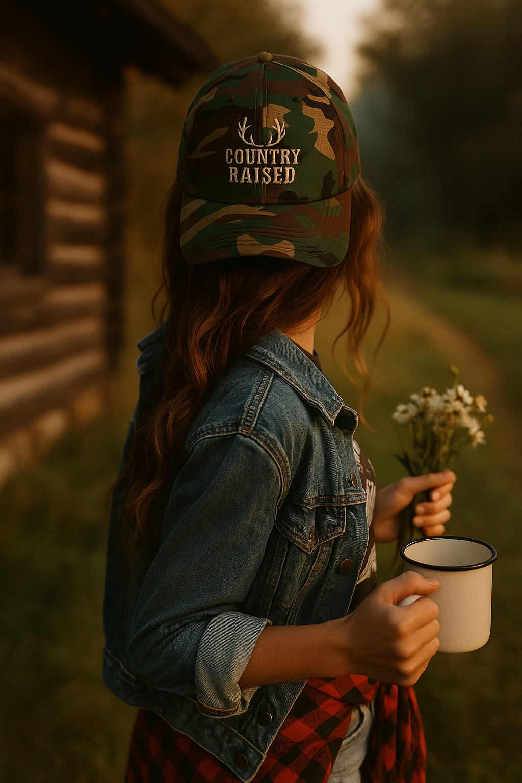 Camo Classic Dad Cap, Outdoor Style Hat, Country Raised Gift for Dads, Hunting Cap, Casual Everyday Wear, Father's Day Gift