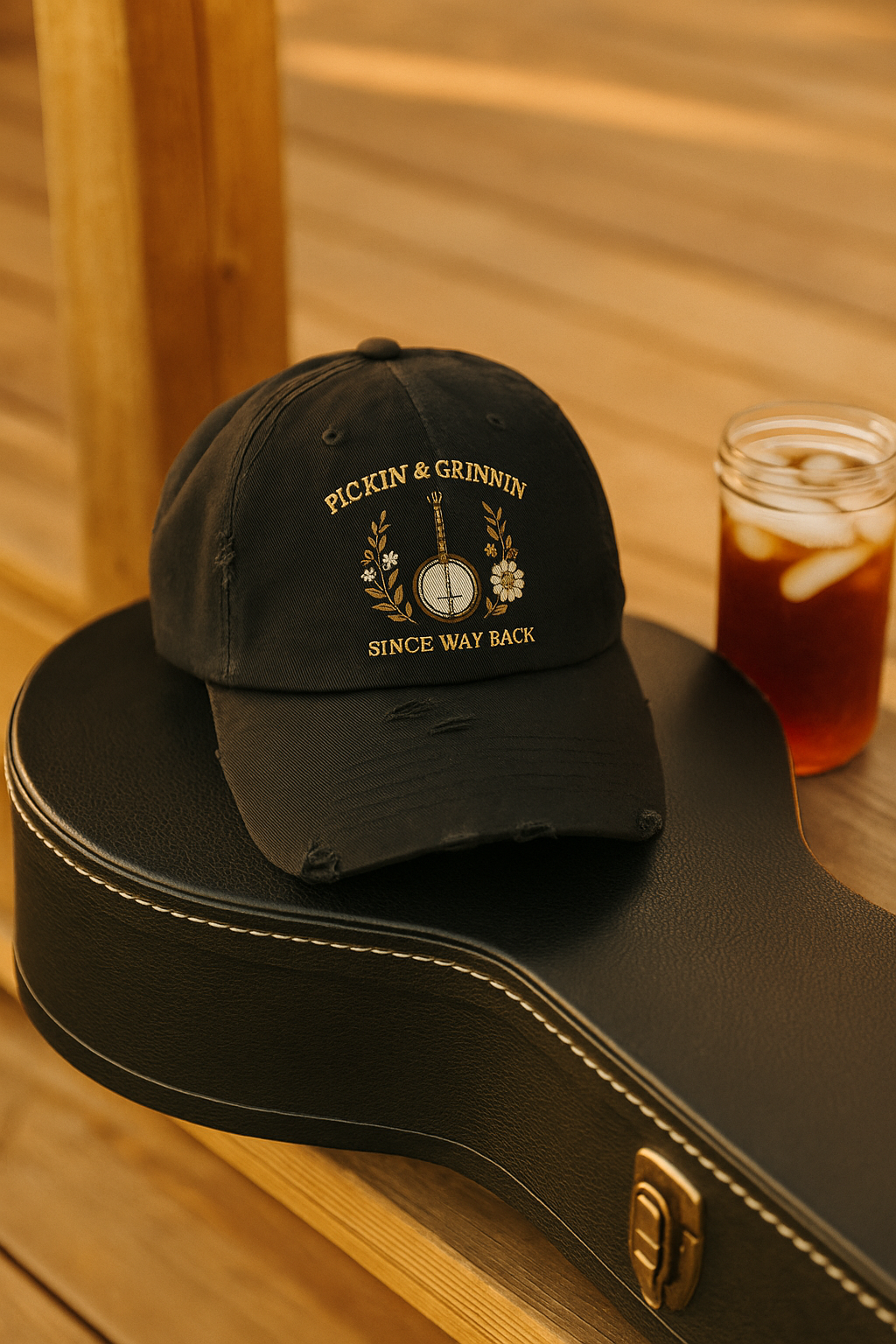 Unisex Distressed Cap - Stylish Bluegrass Hat for Music Lovers, Perfect Gift for Musicians, Casual Wear, Festival Fashion, Vintage Cap