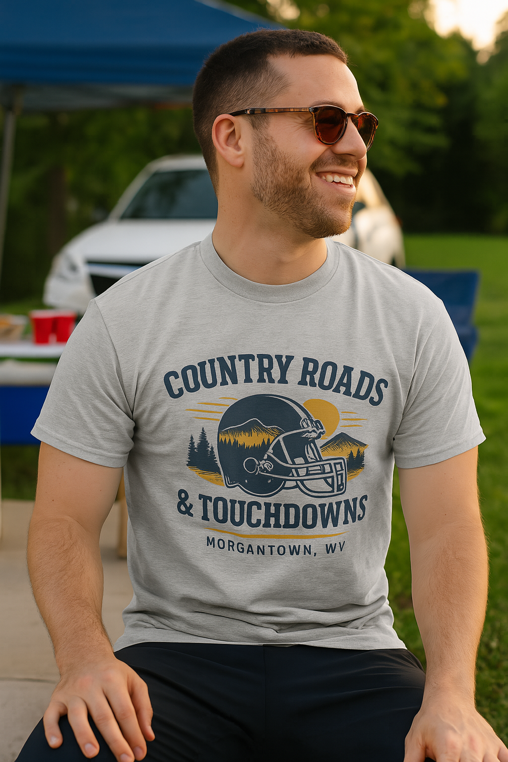 Country Roads and Touchdowns T-Shirt, Game Day Shirt, Retro College Football Tee
