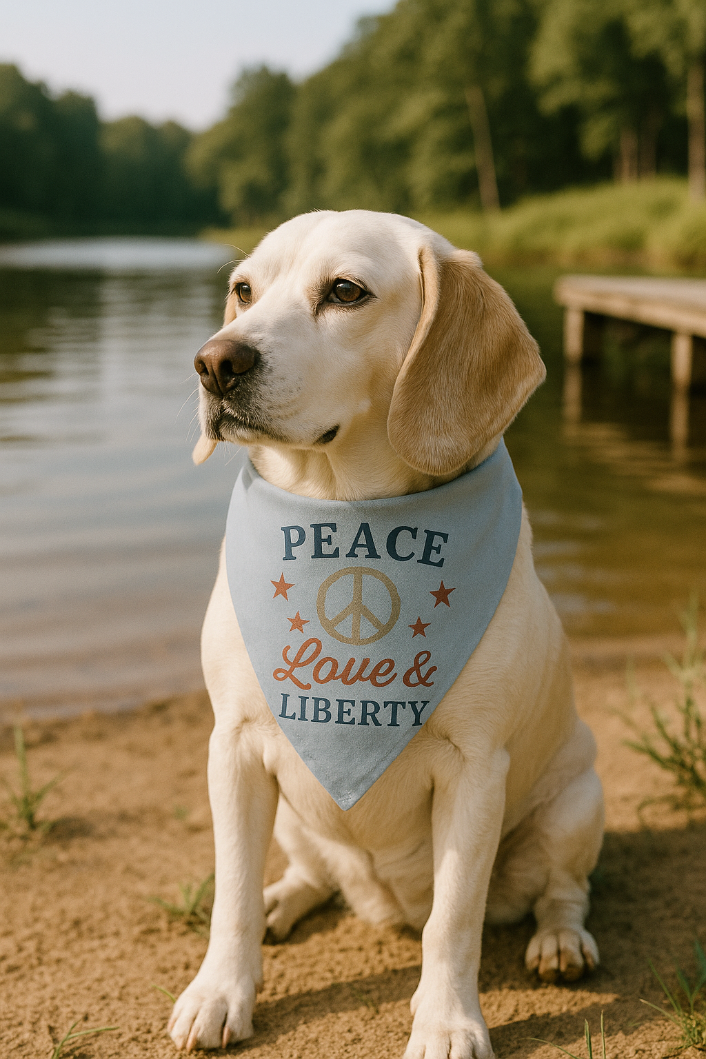 Peace, Love, Liberty β 4th of July Dog Bandana ππΎ