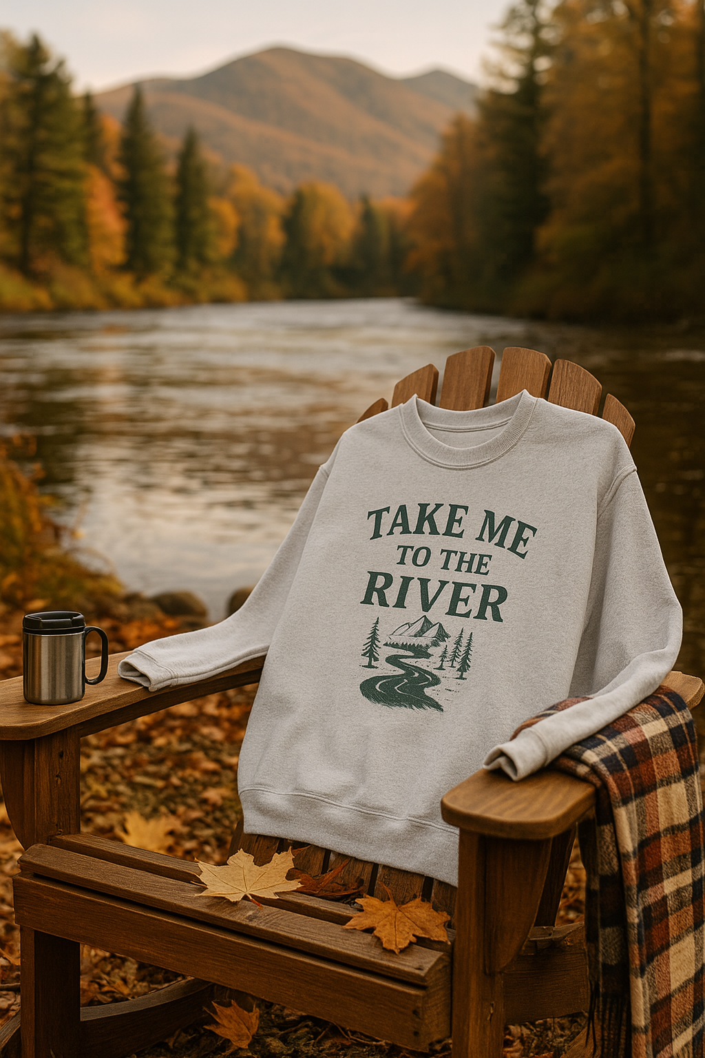 Vintage River Oversized Crewneck Sweatshirt, Retro Sweatshirt, Unisex Jumper, Cozy Pullover, River Lover Gift, Vintage Sweatshirt