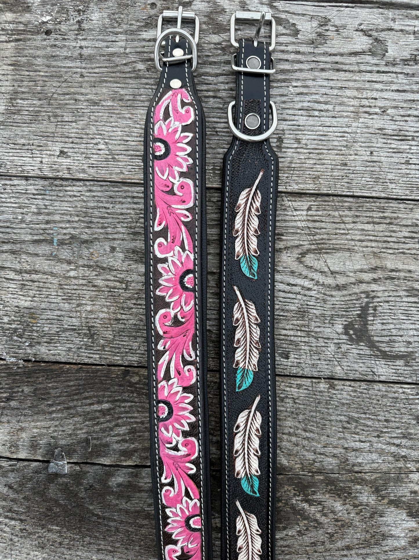 Hand-Tooled Leather Dog Collars
