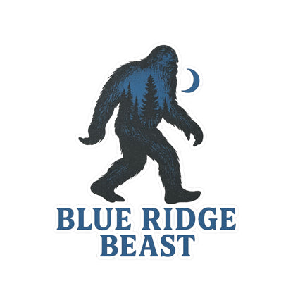 Bigfoot-Themed Kiss-Cut Vinyl Decals, Blue Ridge Beast Stickers for Laptop, Car, Wall Decor, Outdoor Adventure, Gift for Nature Lovers
