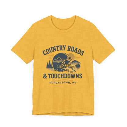 Country Roads and Touchdowns T-Shirt, Game Day Shirt, Retro College Football Tee