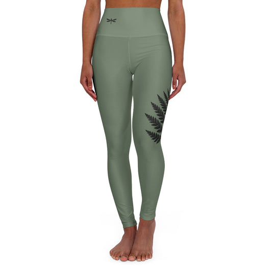 Wild Waters Fern Yoga Leggings – Nature-Inspired High-Waisted Activewear
