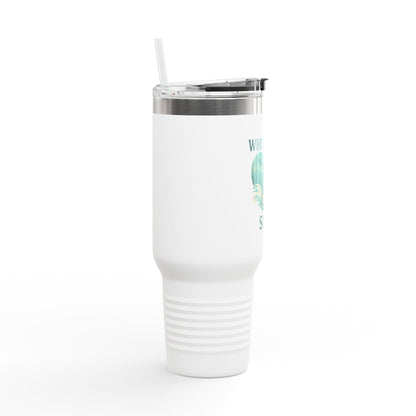 Insulated Travel Mug with Motivational Kayaking Design | Sporty Travel Coffee Cup, Adventure Mug, Outdoor Gift, Hydration Tumbler