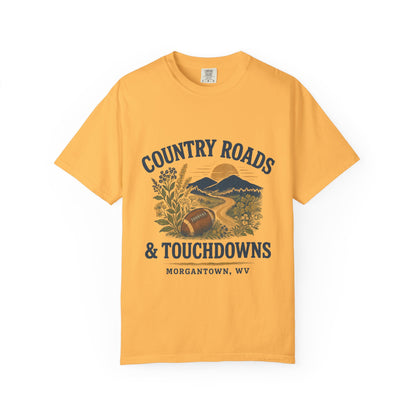 Country Roads Gameday T-shirt, Country Roads Tailgating Shirt, Touchdowns Tee, West Virginia Fan Apparel, Unisex Tee