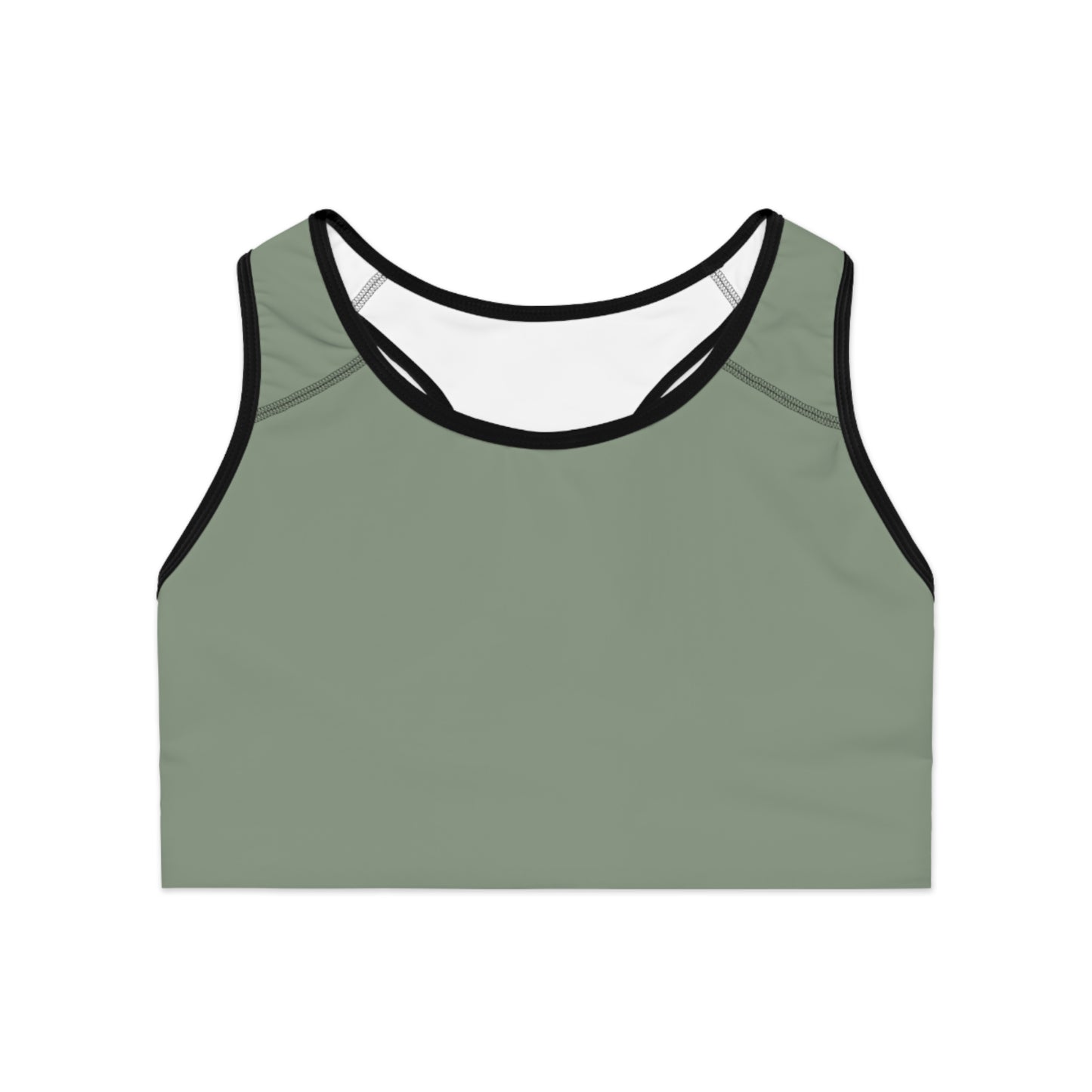Wild Waters Sports Bra – Dragonfly Back Detail in Earthy Sage