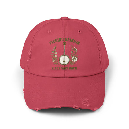 Unisex Distressed Cap - Stylish Bluegrass Hat for Music Lovers, Perfect Gift for Musicians, Casual Wear, Festival Fashion, Vintage Cap