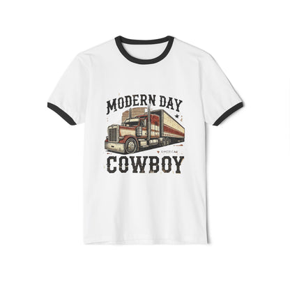 Retro Trucker Modern day cowboy 70's ringer tshirt