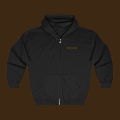 70's style Born to Buck Rodeo Country Western Hoodie, Unisex Heavy Blend Full Zip Hoodie - Stylish and Comfortable