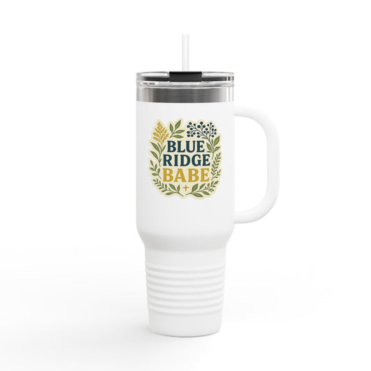 Blue Ridge Babe Insulated Travel Mug, 40oz - Tailgating Tumbler for Travelers, Cozy Cool Drink Cup, Mountain Lover Gift Idea, Outdoor