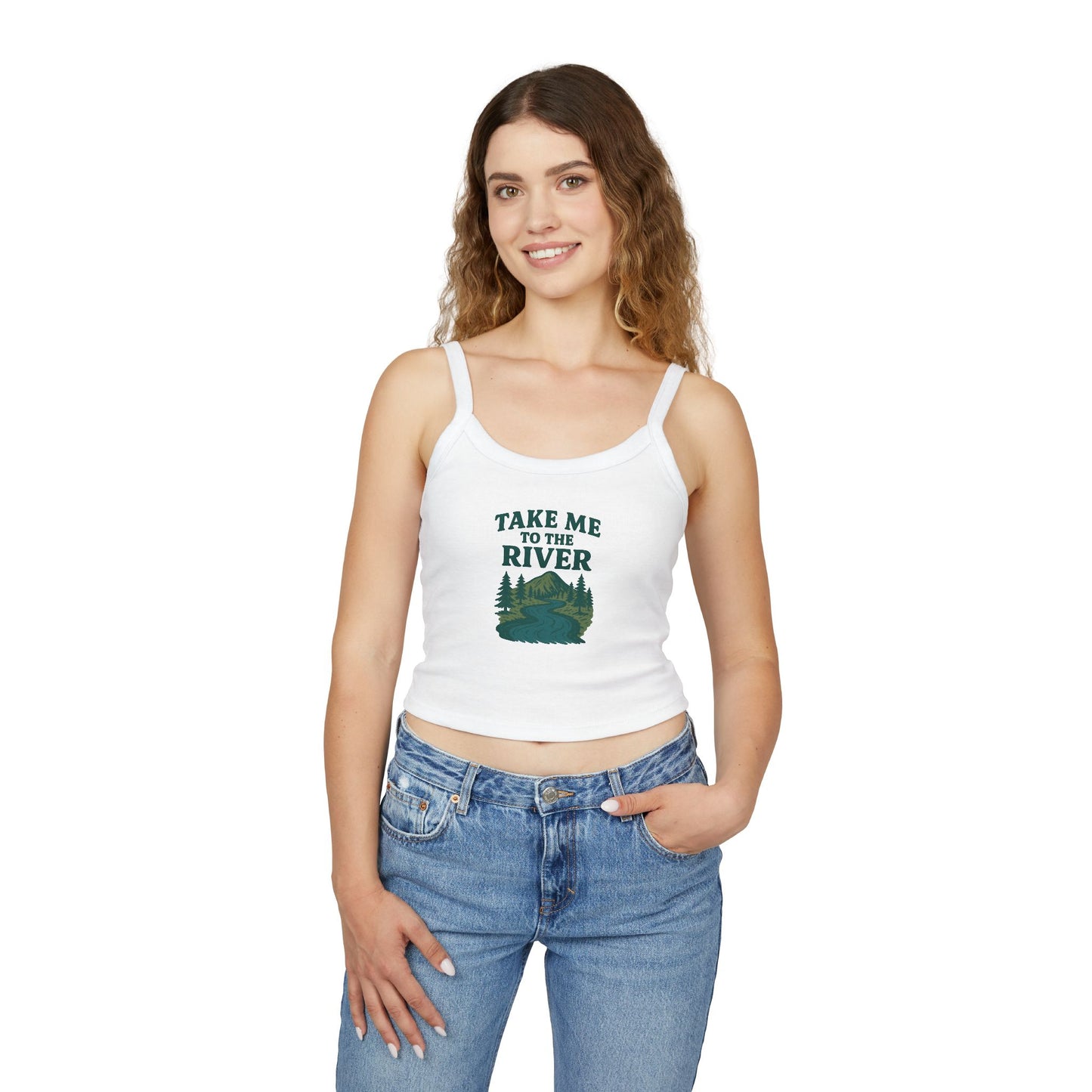 Women's Outdoor Tank Top, Take Me to the River Spaghetti Strap, Summer Henley, Casual Beach Wear, Nature Lover Gift, Adventurer Apparel