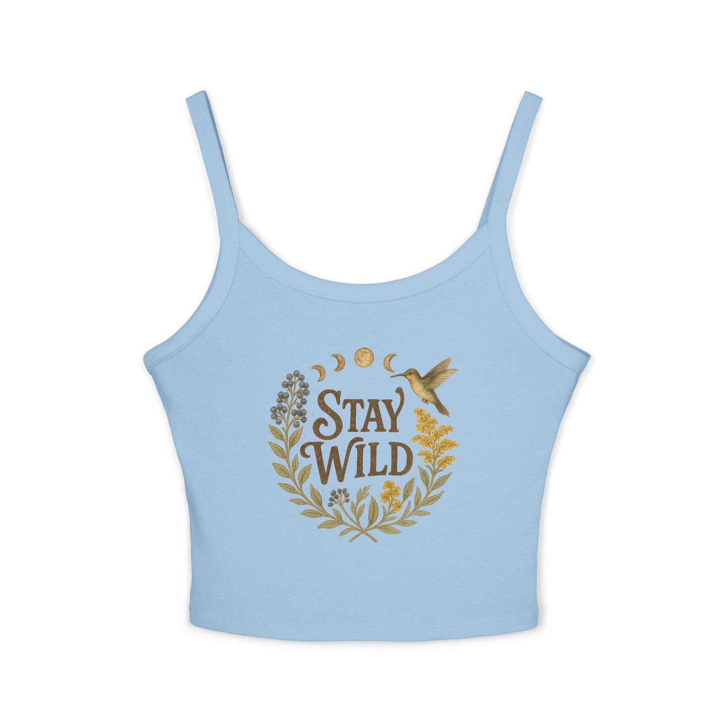 Stay Wild Women's Spaghetti Strap Tank Top | Boho Crop Top, Summer Outfit, Nature Lover Gift, Festival Wear, Casual Comfort