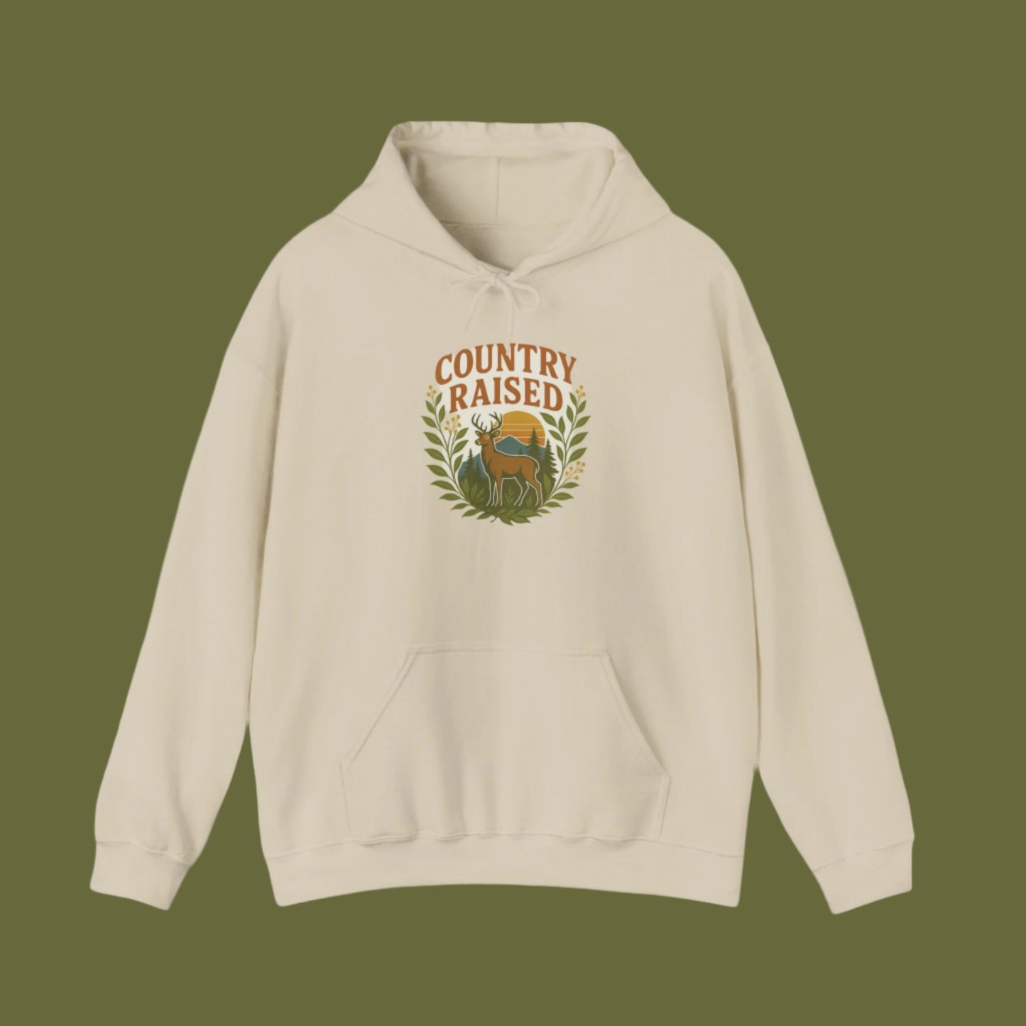 Country Raised Hoodie, Farm Life Pullover, Rural Living Sweatshirt, Outdoor Adventure Jumper, Ranch Style Outerwear