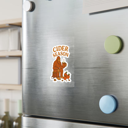 Cider Season Big Foot Sticker – Sasquatch Yeti Cryptid Vinyl Decal