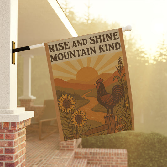 Farnhouse Garden Banner - Rise and Shine, Farmhouse Decor, Outdoor Flag, Garden Stake, Home &amp; Garden Gift, Country Style