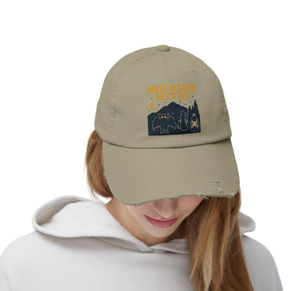 Vintage Appalachian Mountain Myths Distressed Cap, Baseball Hat, Unisex Gift, Outdoor Adventure Headwear, Retro Hiking Accessory