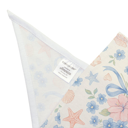Seashell Serenade Dog Scarf – Coastal Floral Bandana