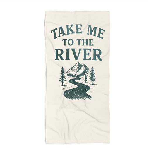 Take me to the River Towel Beach Towel - Floral, Summer, Beach Blanket, Vacation Towel, Pool Towel, Boho Towel