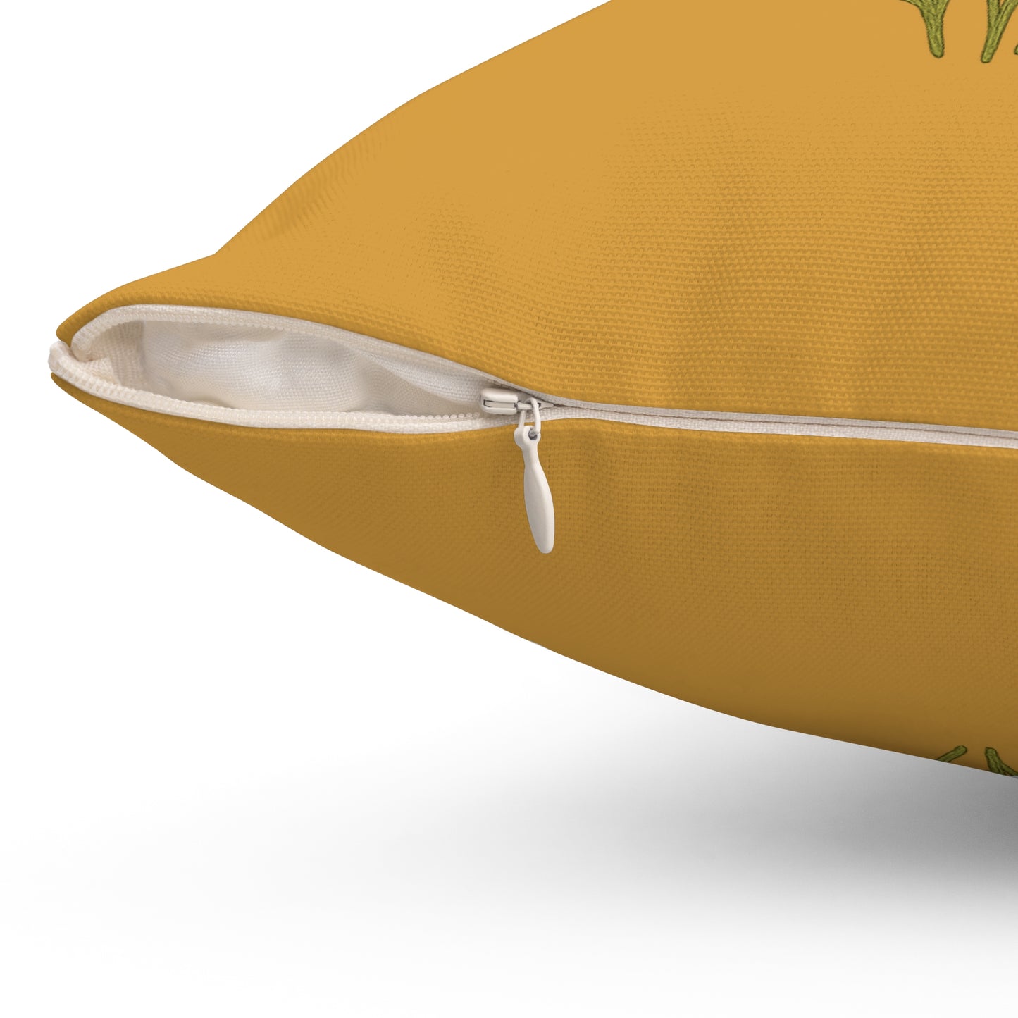 Wildflower Golden yellow Square Pillow for Home Decor, Floral Accent Cushion, Throw Pillow Set, blue Flowers, Spun Polyester