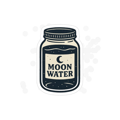 Moon Water Die-Cut Transparent Outdoor Sticker, Aesthetic Vinyl Decal for Water Bottles, Laptops, Cars & Journals, Boho Sticker