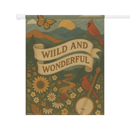 Wild and Wonderful Garden Flag, Boho Outdoor Banner, Rustic Home Decor, Nature Lover Gift, Spring/Summer Decoration, Garden Art