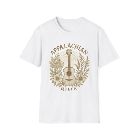 Appalachian Queen T-Shirt, Botanical Graphic Tee, Unisex Softstyle Shirt, Gift for Music Lovers, Casual Wear, Festival Outfit