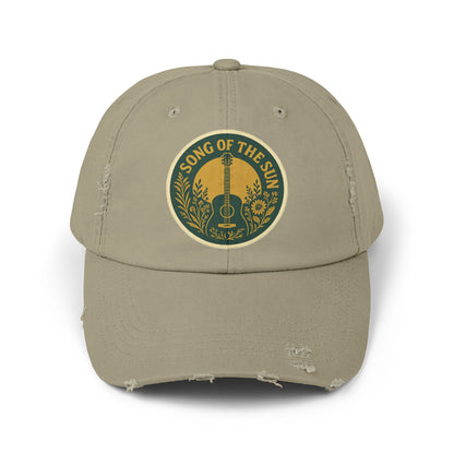 Distressed Cap, Vintage Hat for Summer Concerts, Unisex Headwear, Sun Collection Baseball Cap, Retro Distressed Cap for Men and Women
