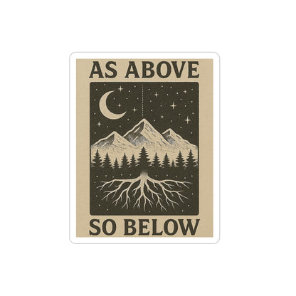 Nature-Inspired Transparent Outdoor Stickers, Die-Cut Adventure Decor, Perfect for Laptop, Water Bottle, Car, Travel, Gift Idea, As Above So