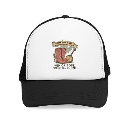Mesh Cap Gameday Trucker Hat Win or Lose We Still Booze,Tailgating Hat, Dad Hat, Team Spirit