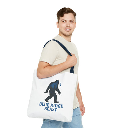 Blue Ridge Beast Tote Bag, Bigfoot Forest Design, Appalachian Folklore Style with Sasquatch