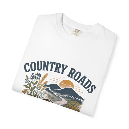 Country Roads Gameday T-shirt, Country Roads Tailgating Shirt, Touchdowns Tee, West Virginia Fan Apparel, Unisex Tee