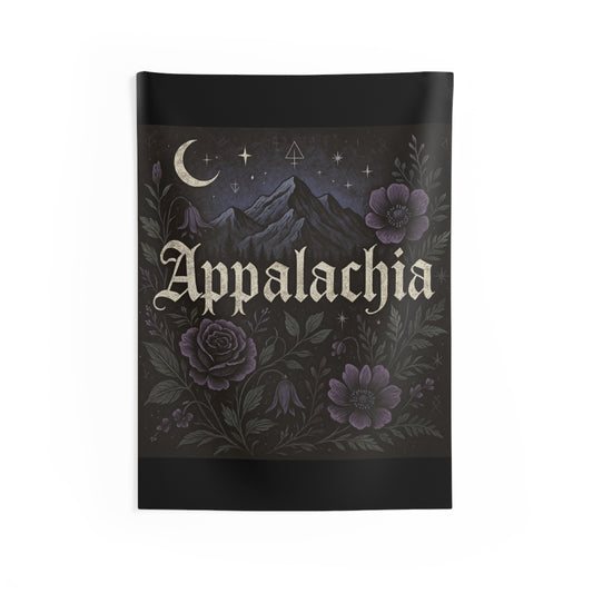 Appalachia Indoor Wall Tapestry - Boho Mountain Witchy Decor for Home, Bohemian Home Decoration, Hippie Tapestry Wall Hanging, Mountain