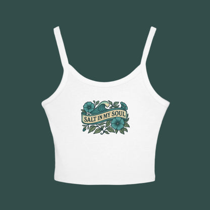 Salt in My Soul Women's Spaghetti Strap Tank Top | Summer Vibes, Beachwear, Gift for Her, Vacation Top, Casual Wear