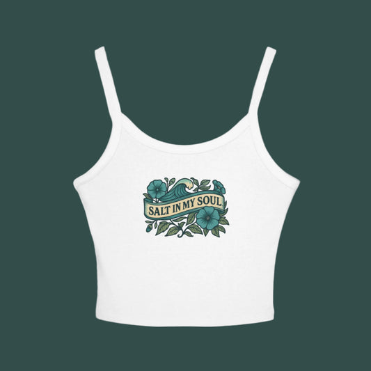 Salt in My Soul Women's Spaghetti Strap Tank Top | Summer Vibes, Beachwear, Gift for Her, Vacation Top, Casual Wear