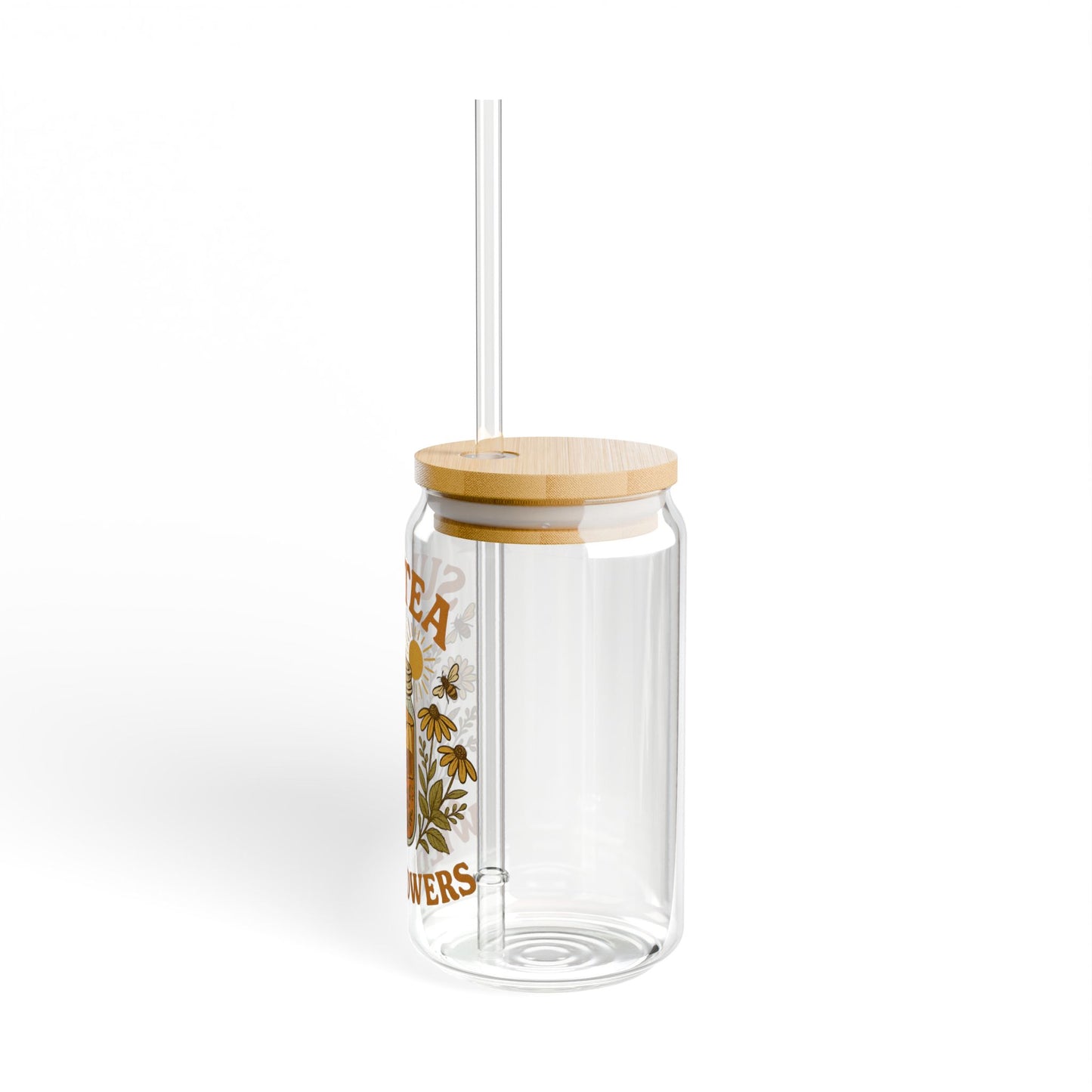 Sun Tea Sipper Glass 🌼🧊 – Brighten Up Your Summer Sips