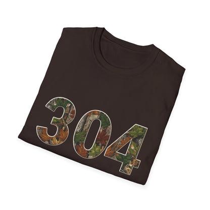 West Virginia Area Code Camo T-Shirt, WV Camo Tee, Mountain State Shirt, Appalachian Tee, 304 Area Code Shirt