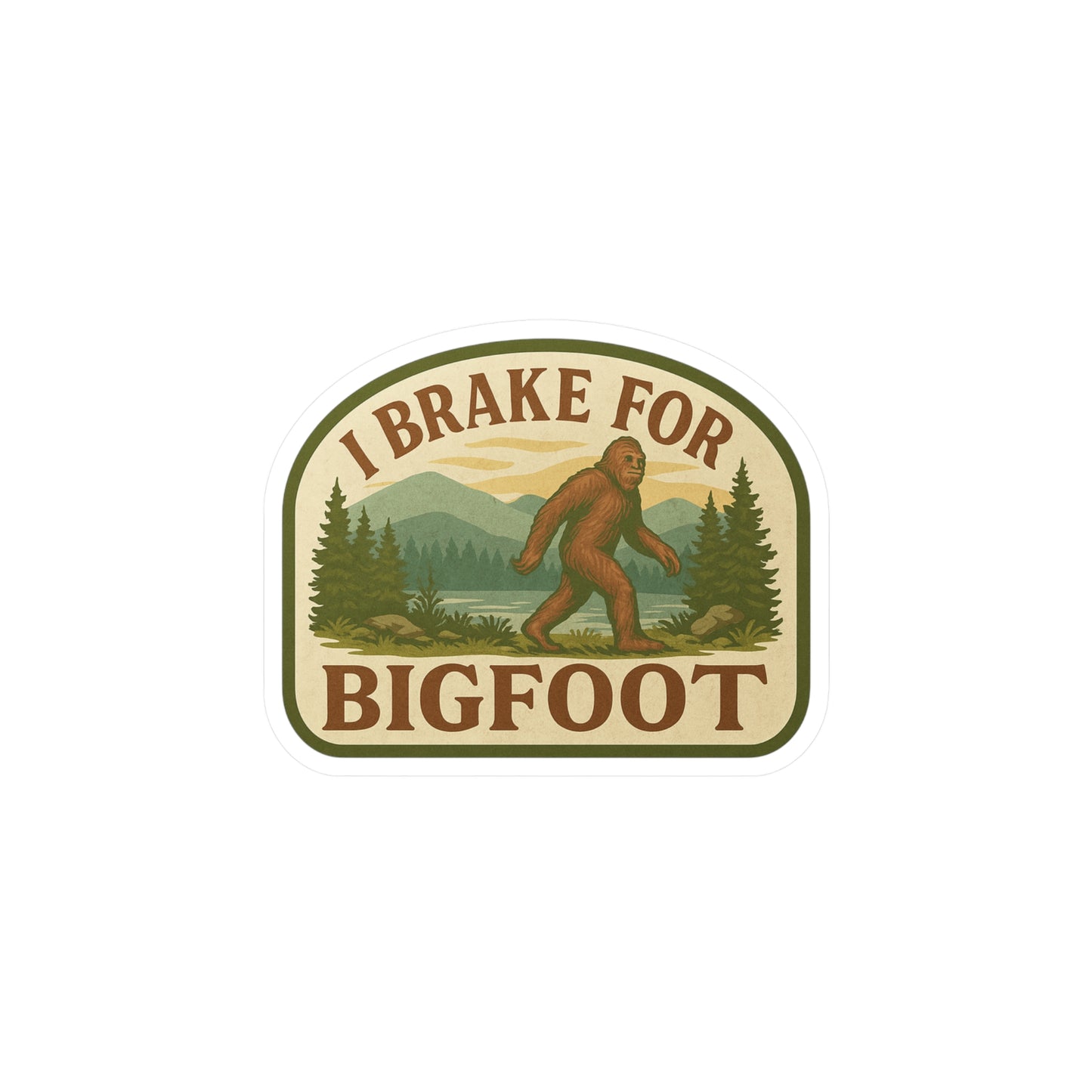 Bigfoot Kiss-Cut Vinyl Decals, Playful Sasquatch Stickers for Car, Home Decor, Gifts, Outdoor Adventures, Nature Lovers