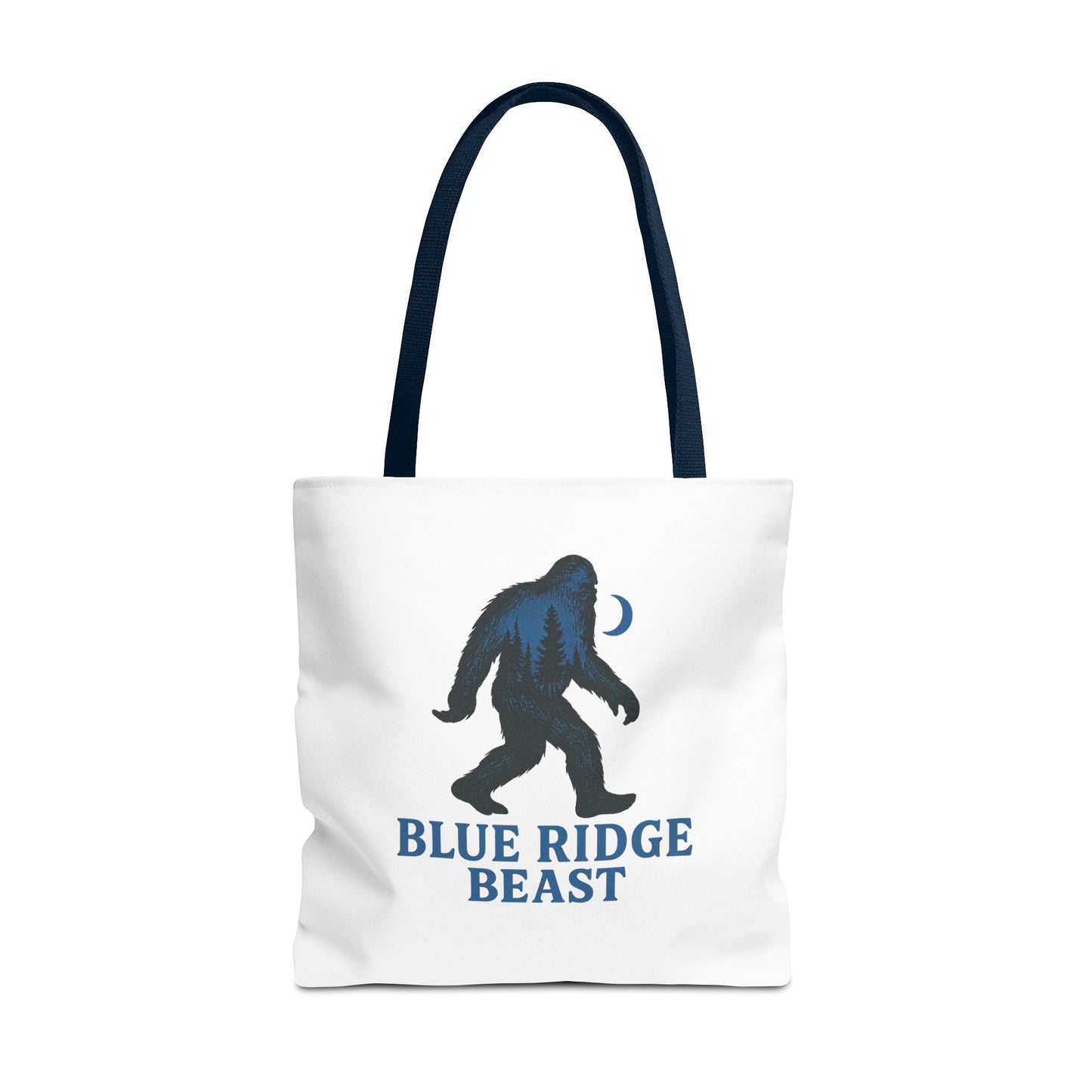 Blue Ridge Beast Tote Bag, Bigfoot Forest Design, Appalachian Folklore Style with Sasquatch