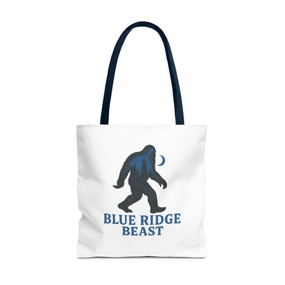Blue Ridge Beast Tote Bag, Bigfoot Forest Design, Appalachian Folklore Style with Sasquatch