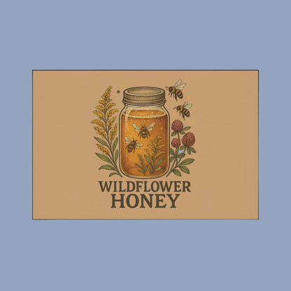 Wildflower Honey Kitchen Mat – Rustic Botanical Farmhouse Decor