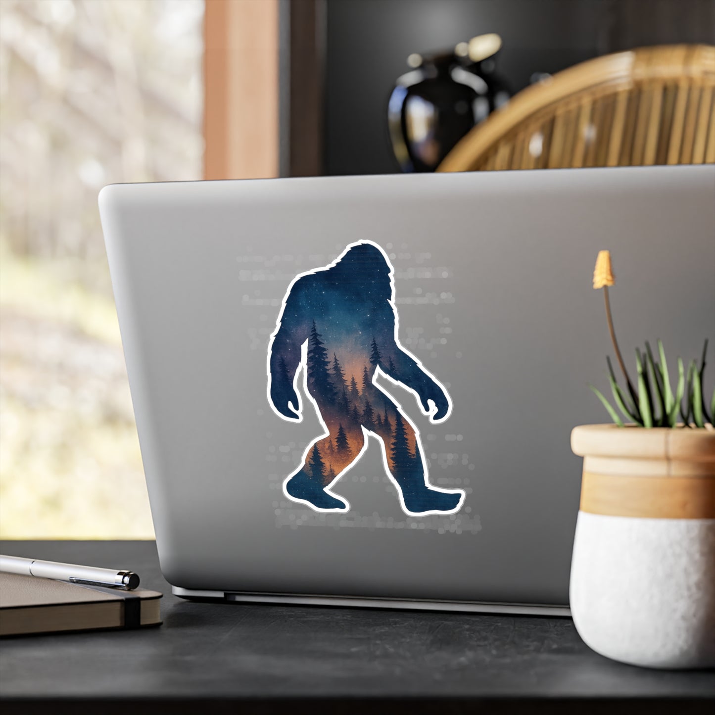 Bigfoot Forest Sticker – Sasquatch Yeti Cryptid Vinyl Decal