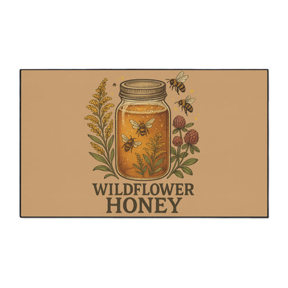 Wildflower Honey Kitchen Mat – Rustic Botanical Farmhouse Decor