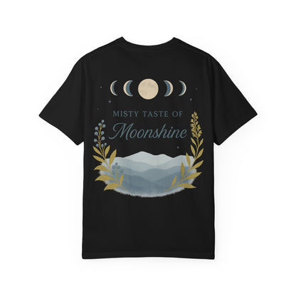 Misty taste of Moonshine, Country Roads WV, Moon phases t shirt in beautiful colors